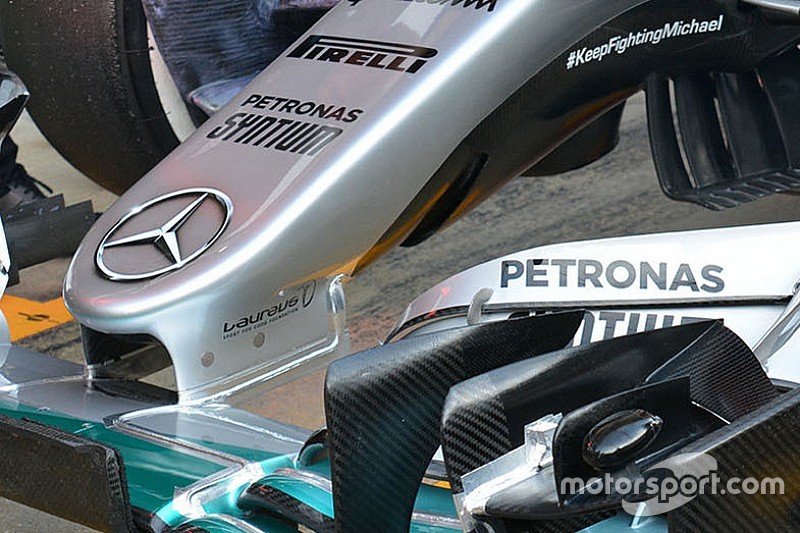 Mercedes: ecco l'atteso muso con l'S-duct della W07 Hybrid