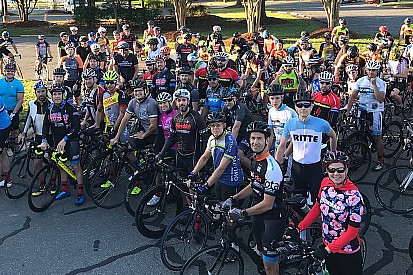 NASCAR drivers lead bike ride to honor Nicky Hayden
