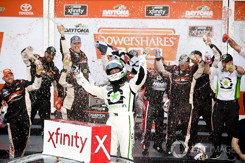 Reddick wins Xfinity Daytona opener after five overtime restarts