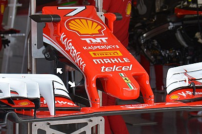 Технічний брифінг: опори переднього антикрила Ferrari SF16-H
