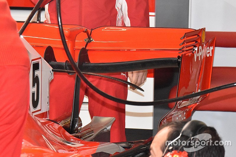 Ferrari: confermata l'ala posteriore a cucchiaio della SF71H