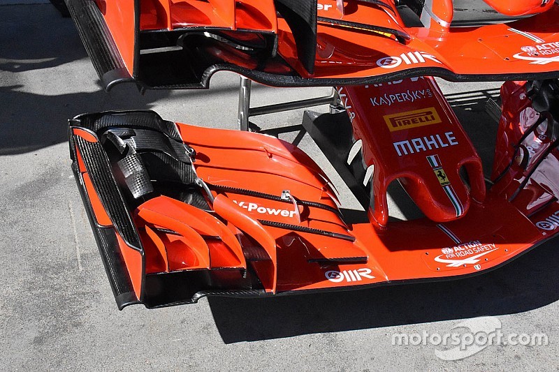 Ferrari: c'è un'ala anteriore completamente nuova sulla SF71H