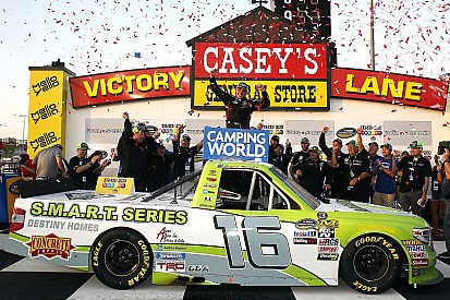 Brett Moffitt endures last-lap dive-bomb by Gragson to win at Iowa