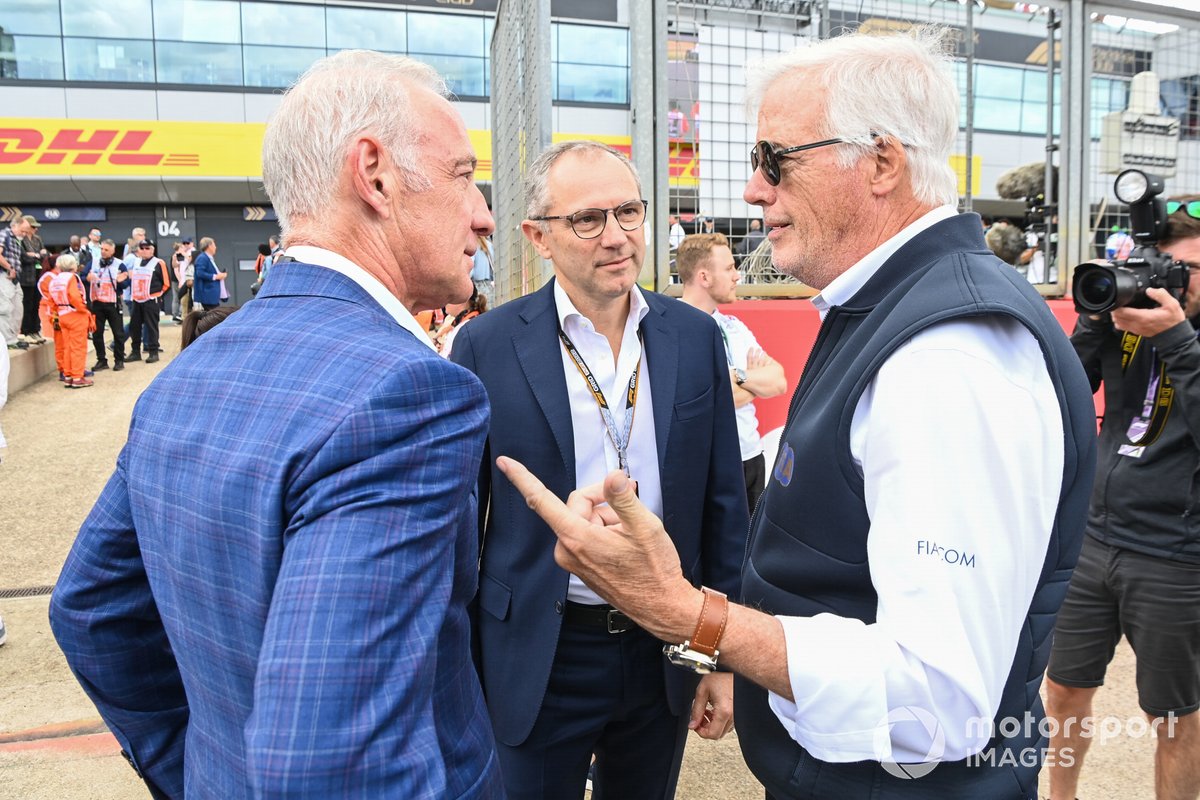 Greg Maffei, CEO, Liberty Media Corporation, Stefano Domenicali, CEO, Formula 1, Danny Sullivan, FIA Steward