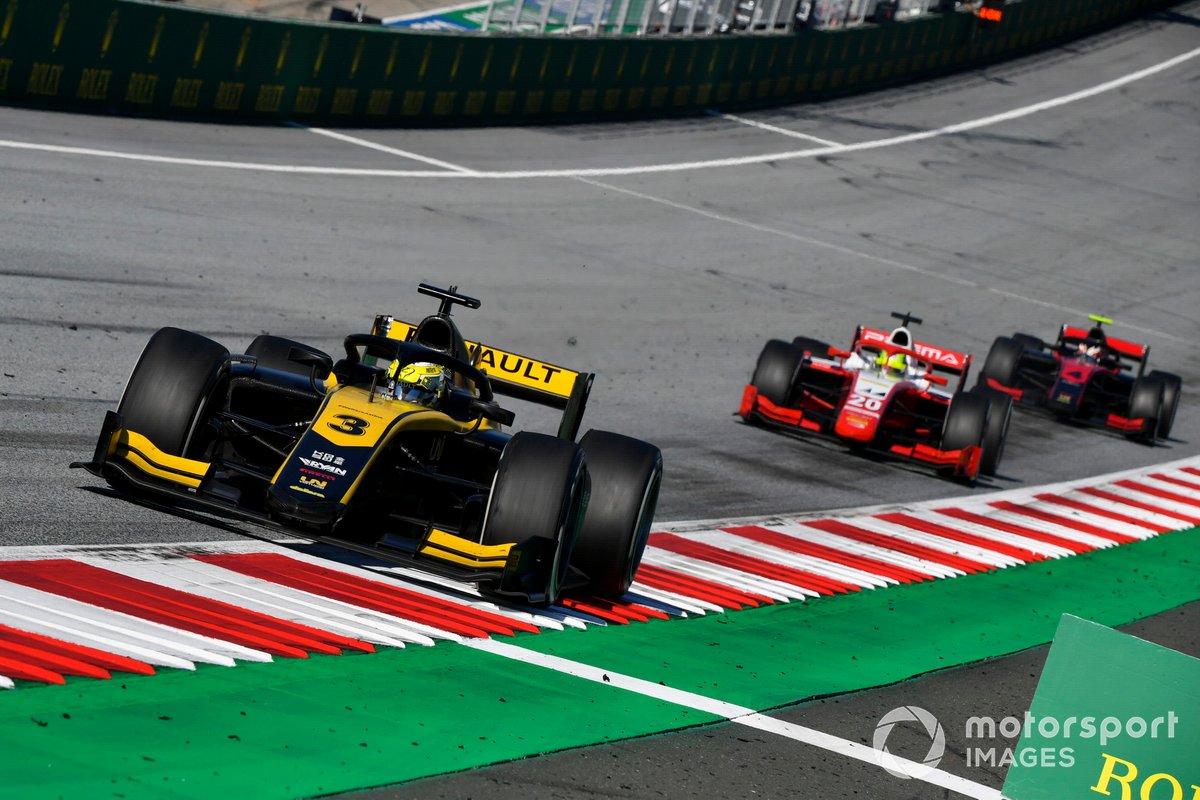 Guanyu Zhou, UNI-Virtuosi, Mick Schumacher, Prema Racing and Callum Ilott, UNI-Virtuosi