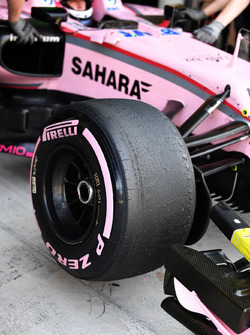 Hypersoft 2018 Pirelli tyre detail of Nikita Mazepin, Sahara Force India VJM10