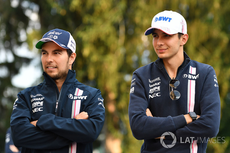 Sergio Perez, Force India et Esteban Ocon, Force India