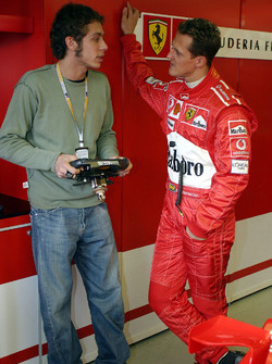 Valentino Rossi with Michael Schumacher, Ferrari