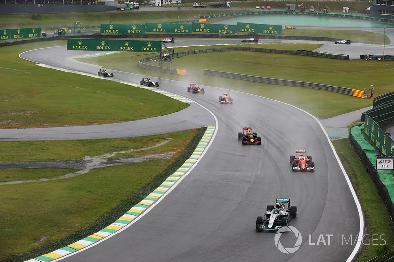 Nico Rosberg, Mercedes F1 W07 Hybrid, Kimi Raikkonen, Ferrari SF16-H, Max Verstappen, Red Bull Racing RB12, Sebastian Vettel, Ferrari SF16-H, Daniel Ricciardo, Red Bull Racing RB12, Nico Hulkenberg, Force India VJM09 y Sergio Pérez, Force India VJM09