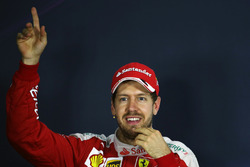 Sebastian Vettel, Ferrari, in der Pressekonferenz