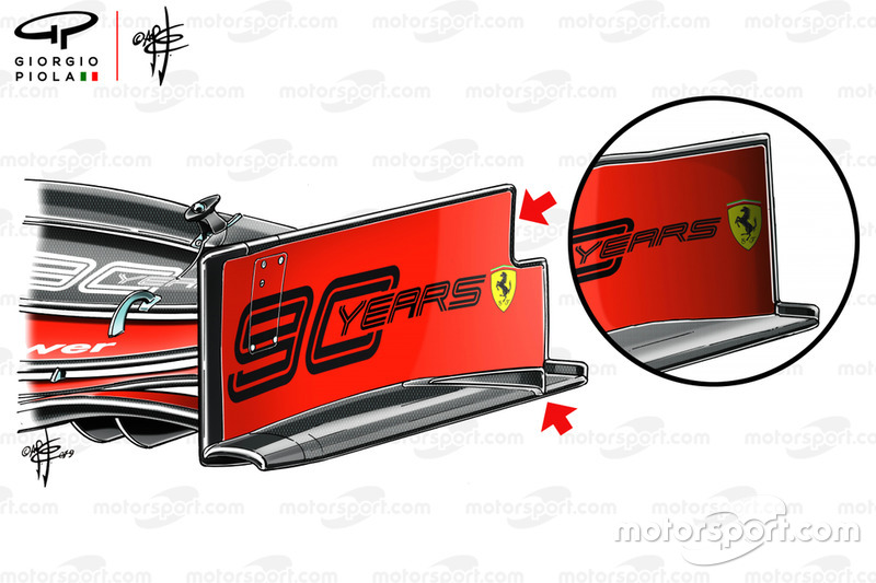 Ferrari SF90 con la paratia laterale dotata del generatore di vortice