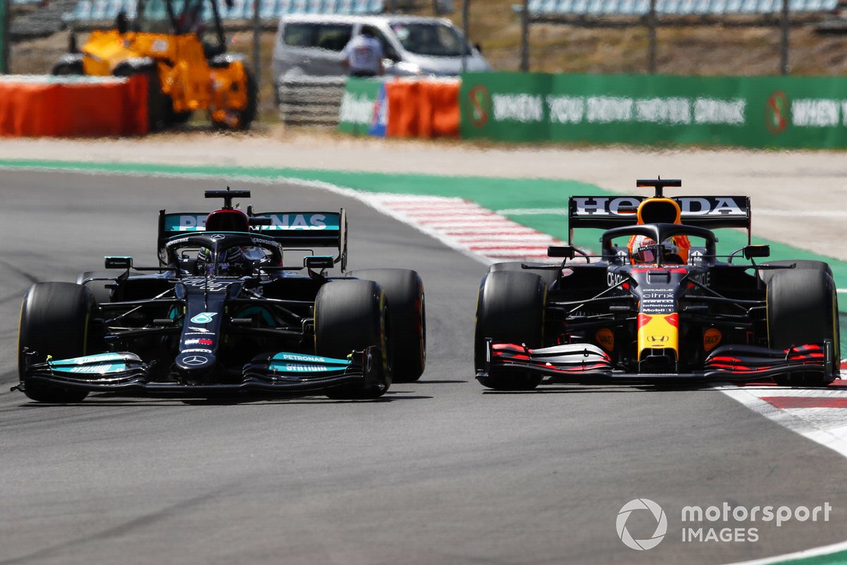 Lewis Hamilton, Mercedes W12 Max Verstappen, Red Bull Racing RB16B