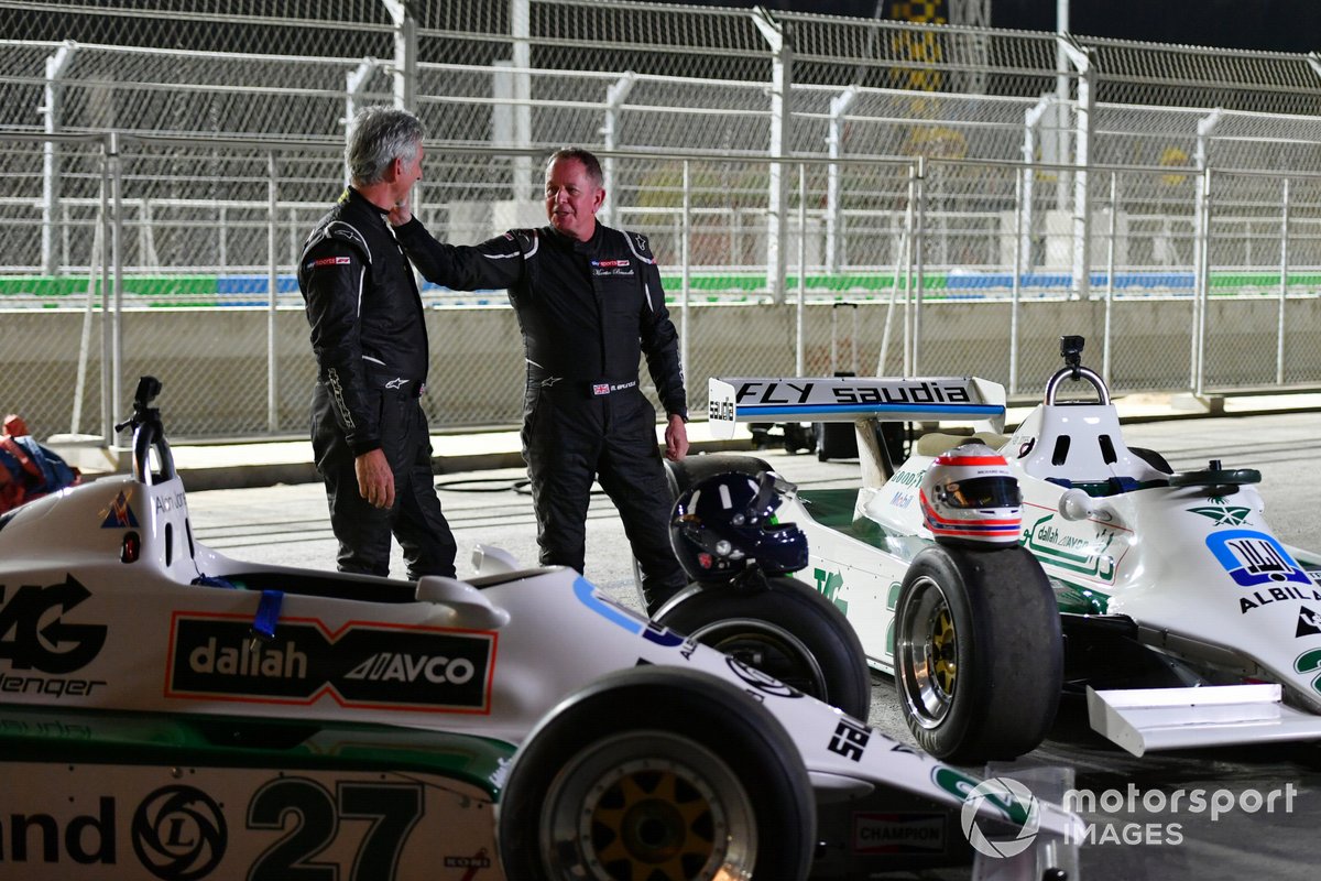 Damon Hill y Martin Brundle con los Williams FW07.