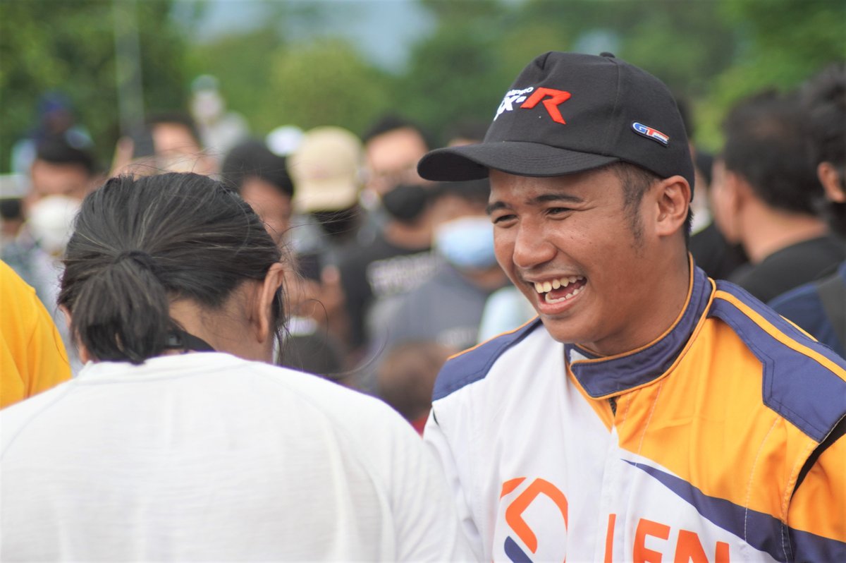 Drifter Indonesia, Emmanuel Adwitya Amandio, saat ambil bagian di Meikarta Drift Session 2021.