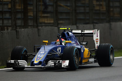 Felipe Nasr, Sauber C35 festeggia il suo nono posto alla fine della gara