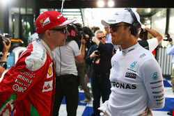 Kimi Raikkonen, Ferrari with Nico Hulkenberg, Sahara Force India F1