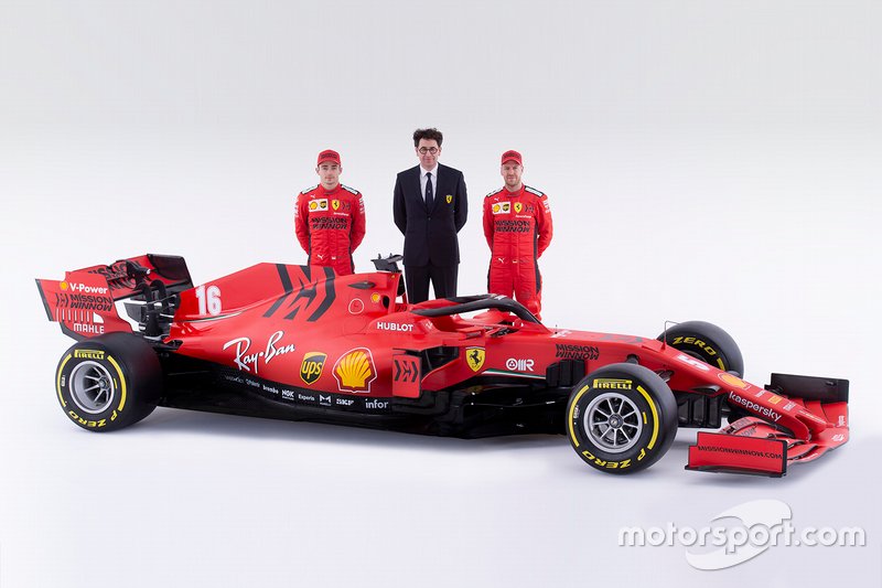 Sebastian Vettel, Ferrari, Charles Leclerc, Ferrari, Mattia Binotto, Team Principal Ferrari, Ferrari SF1000