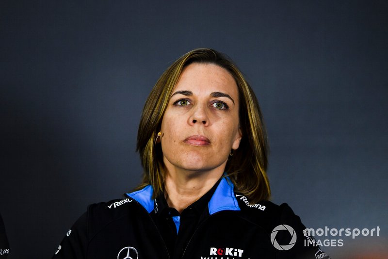 Claire Williams, directrice adjointe, Williams Racing en conférence de presse