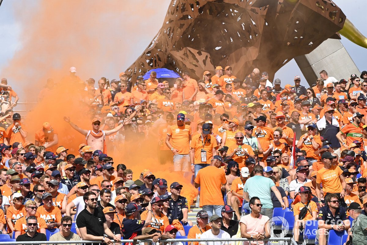 Dutch fans turn the circuit orange in support of Max Verstappen, Red Bull Racing