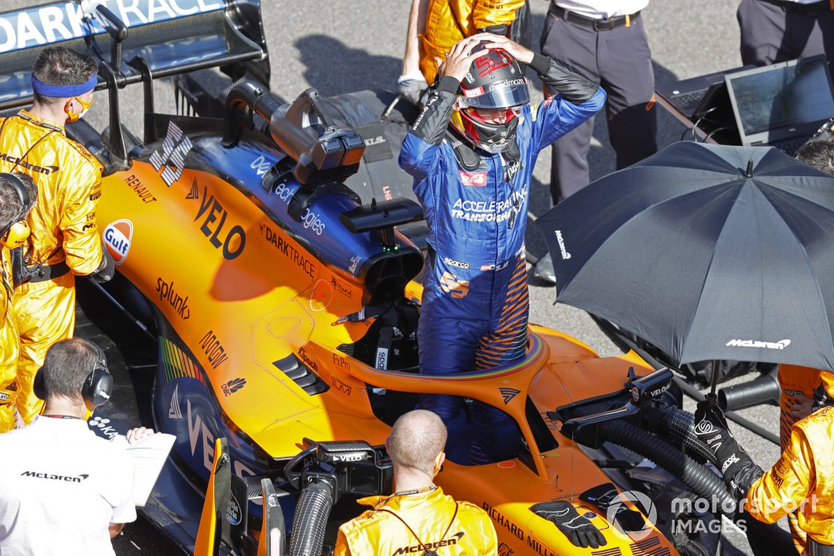 Carlos Sainz Jr., McLaren, on the grid