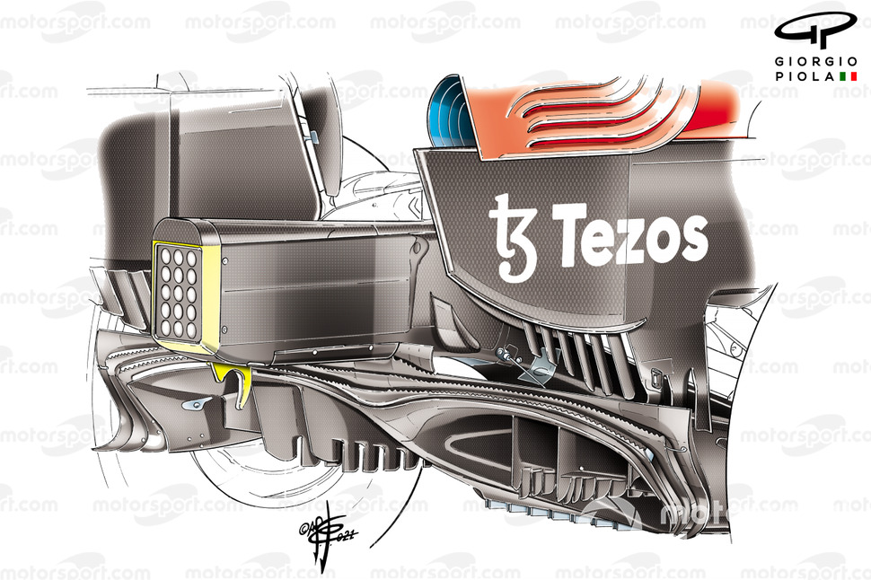 Detalle del difusor del Red Bull RB16B