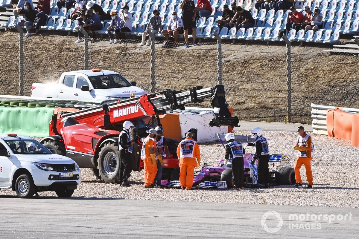 Lance Stroll, Racing Point RP20, Max Verstappen, Red Bull Racing RB16 kazasından sonra
