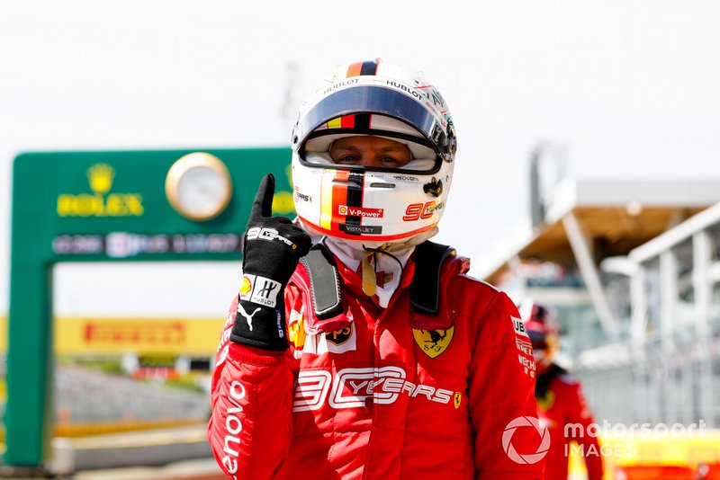 Обладатель поула Себастьян Феттель, Ferrari