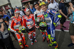Andrea Iannone, Ducati Team; Andrea Dovizioso, Ducati Team; Danilo Petrucci, Pramac Racing; Valentino Rossi, Yamaha Factory Racing