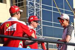 Sebastian Vettel, Ferrari, Kimi Raikkonen, Ferrari en Esteban Gutierrez, Haas F1 Team
