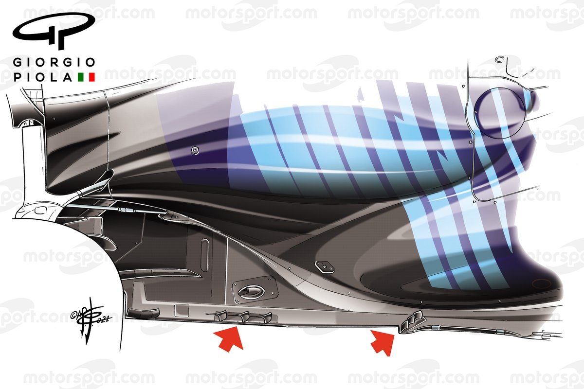 Detalle del fondo del Williams FW43B