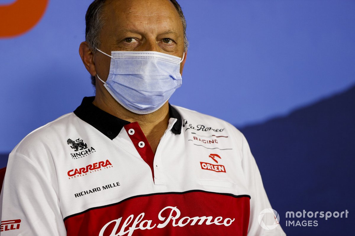 Frederic Vasseur, Team Principal, Alfa Romeo Racing in the press conference