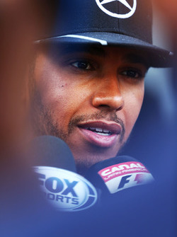 Lewis Hamilton, Mercedes AMG F1 with the media