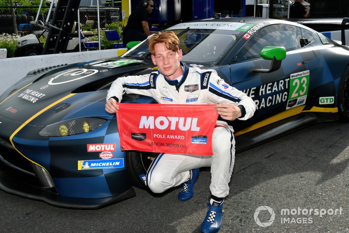 Pole award winner #23 Heart of Racing Team Aston Martin Vantage GT3, GTD: Roman De Angelis