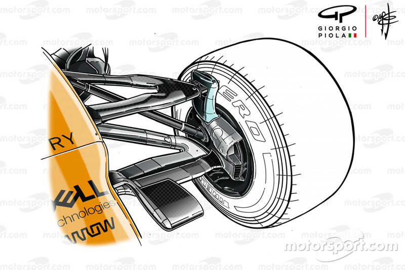 McLaren MCL34: bracket della sospensione anteriore