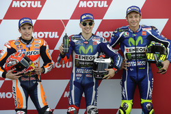 Polesitter Jorge Lorenzo, Yamaha Factory Racing, tweede Marc Marquez, Repsol Honda Team, derde Valen