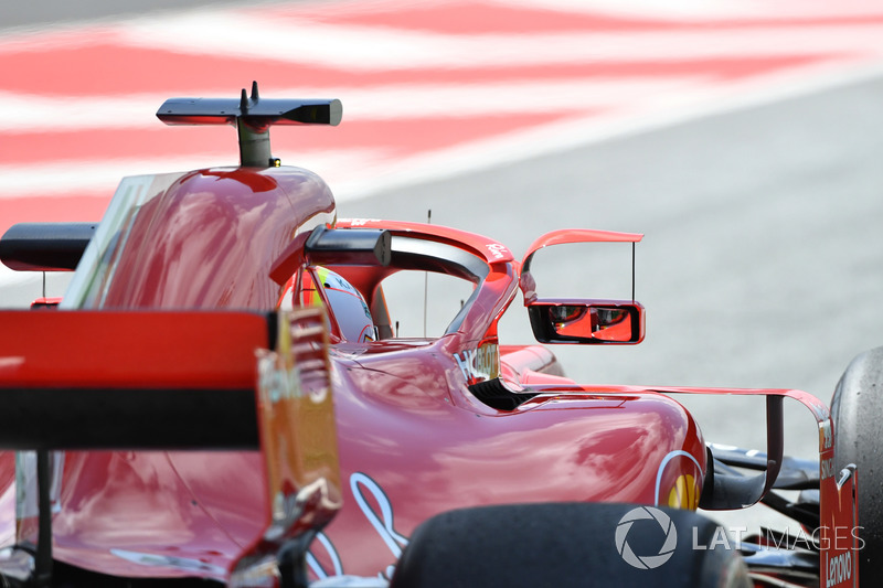 Detail kaca spion halo Ferrari SF71H