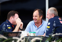 Christian Horner, Red Bull Racing Team Principal met Gerhard Berger en Dr Helmut Marko, Red Bull Mot