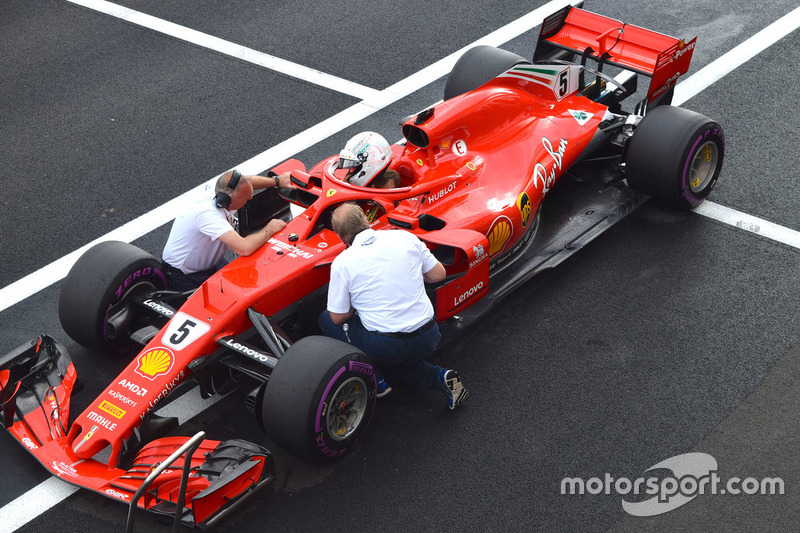 Sebastian Vettel, Ferrari SF71H sulla pitlane