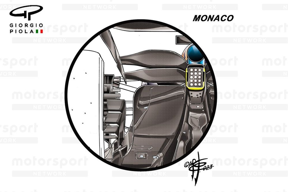 Il diffusore della Red Bull RB19 al GP di Monaco