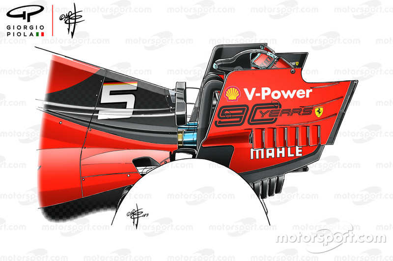 Ferrari SP90: le paratie dell'ala posteriore senza le frange nel bordo d'uscita confermate al Red Bull Ring