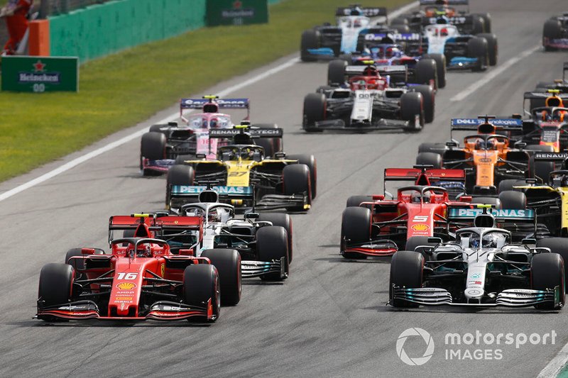 شارل لوكلير، فيراري ولويس هاميلتون، مرسيدس وفالتيري بوتاس، مرسيدس وسيباستيان فيتيل، فيراري ونيكو هلكنبرغ، رينو ودانيال ريكاردو، رينو