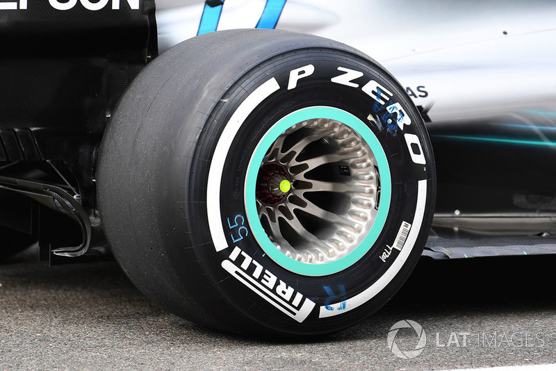 Mercedes W09: i nuovi cerchi posteriori apparsi dal GP del Belgio