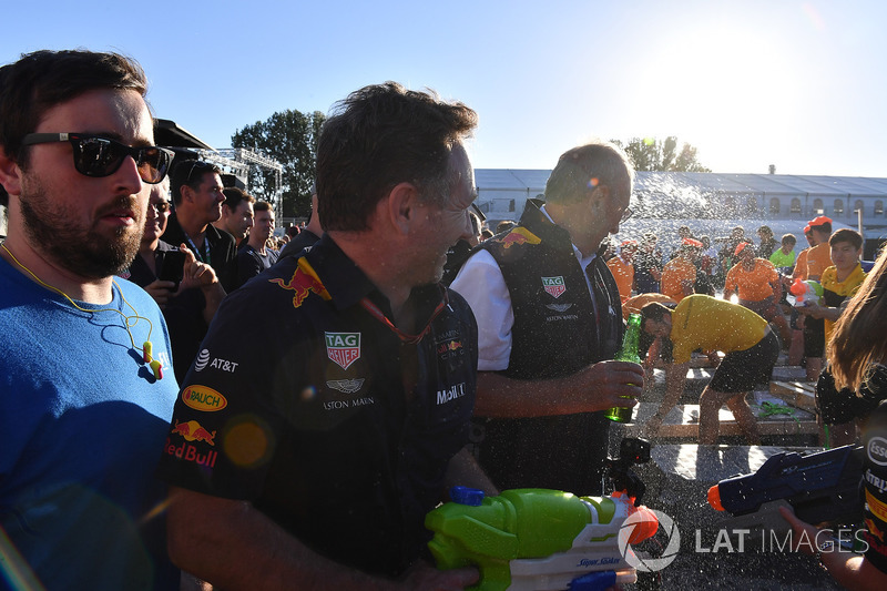 Christian Horner, Red Bull Racing Team Principal at the raft race