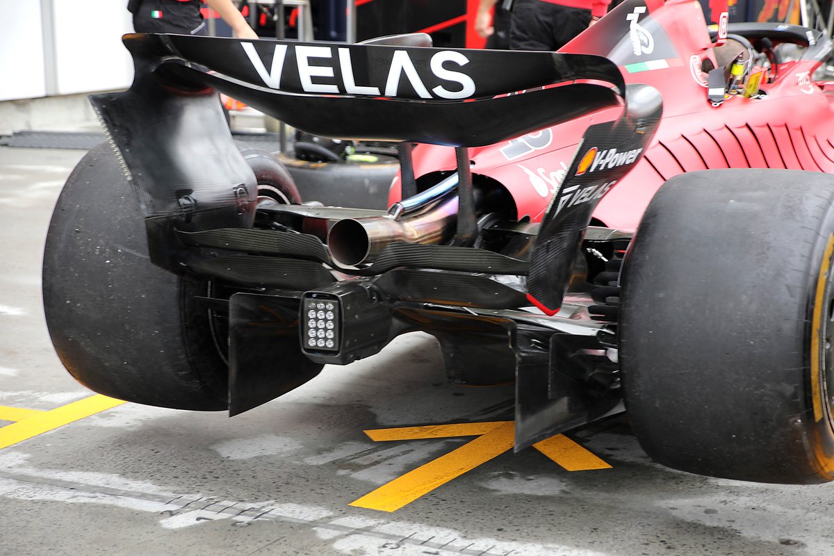 Parte trasera del Ferrari F1-75