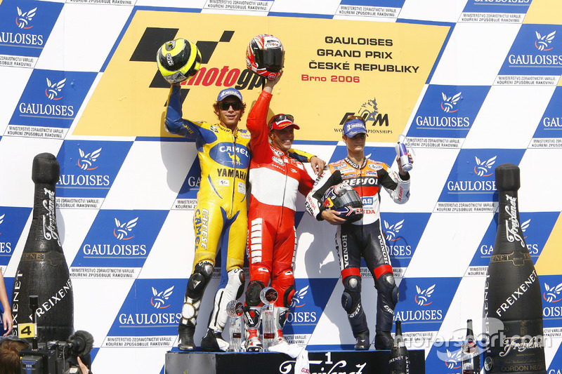 2006: 1. Loris Capirossi, 2. Valentino Rossi, 3. Dani Pedrosa