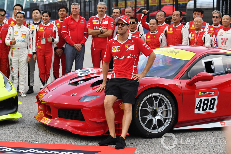 Kimi Raikkonen, Ferrari, Sebastian Vettel, Ferrari and Maurizio Arrivabene, Ferrari Team Principal, the Ferrari Challenge Asia Pacific 2017 drivers