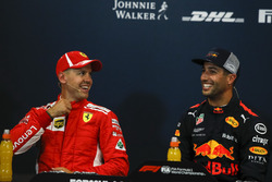 Sebastian Vettel, Ferrari and Daniel Ricciardo, Red Bull Racing in the Press Conference