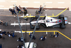 Lance Stroll, Williams FW41, in the pits