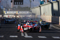 Start action, Felix Rosenqvist, Mahindra Racing leads