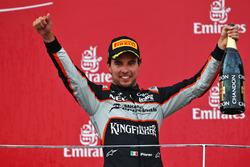 Sergio Perez, Sahara Force India F1 viert zijn derde plaats op het podium